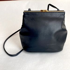 Giani Bernini Navy Blue Soft Leather Shoulder Bag Crossbody
